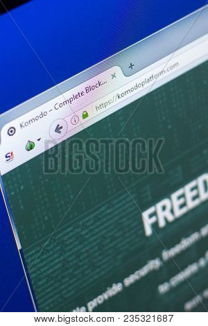 Ryazan, Russia - March 29, 2018 - Homepage Of Komodo Crypto Currency On The Pc Display, Web Address 