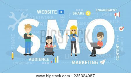 Smo Concept Illustration. Idea Of Content And Internet.