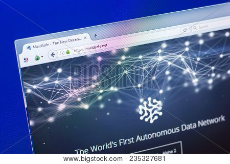 Ryazan, Russia - March 29, 2018 - Homepage Of Maid Safe Coin On The Pc, Web - Maidsafe.net.