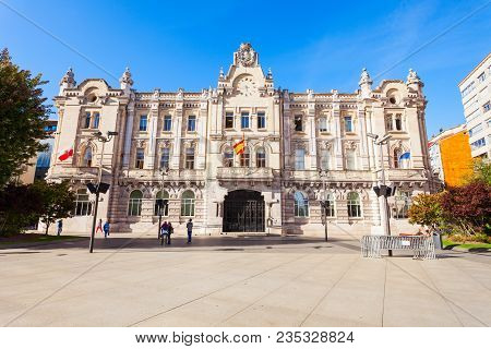 Santander City Hall Building Or Ayuntamiento De Santander In Santander City, Capital Of Cantabria Re