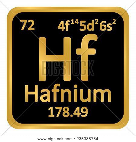 Periodic Table Element Hafnium Icon On White Background. Vector Illustration.