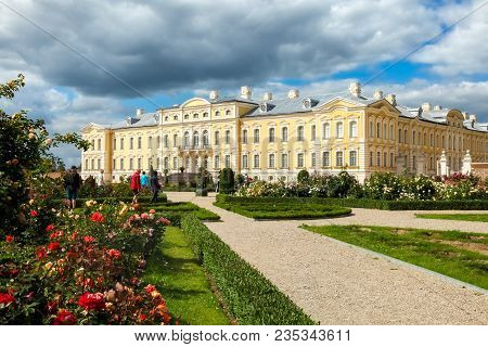 Rundale, Latvia - July, 2017: Rundale Palace Built In Baroque Style In Pilsrundale, Latvia