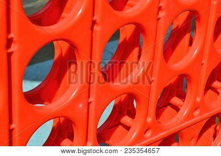 Red Plastic Giant Connect Four Game Board Angled