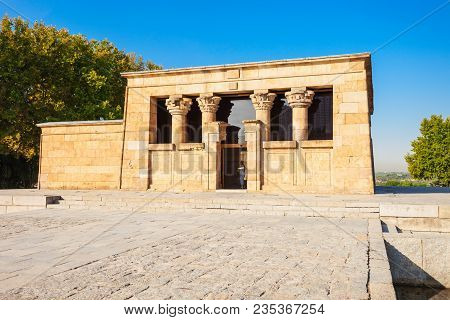 The Temple Of Debod Or Templo De Debod Is An Ancient Egyptian Temple That Was Rebuilt In Madrid, Spa