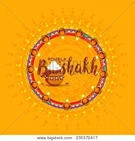 Poster Or Banner Of Bengali New Year Pohela Boishakh Greeting Card Background.