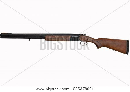 Classical Double-barreled Gun With A Vertical Arrangement Of 12 Gauge Barrels, Used In Hunting And S