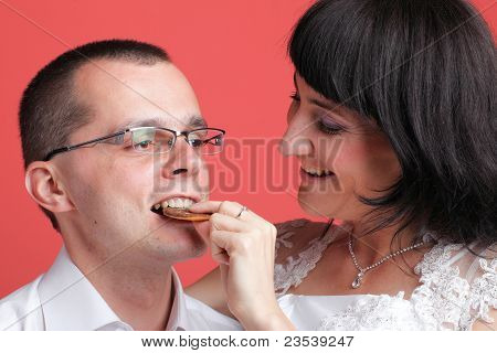 Happy Smiling Bride And Groom