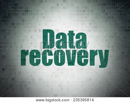 Data Concept: Painted Green Word Data Recovery On Digital Data Paper Background