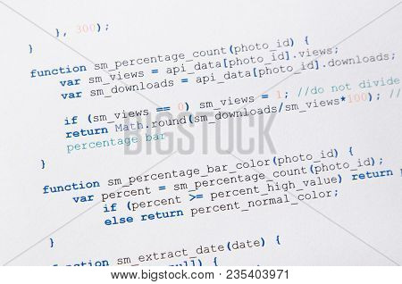 Web Developer Programming Code Printed On A Piece Of Paper