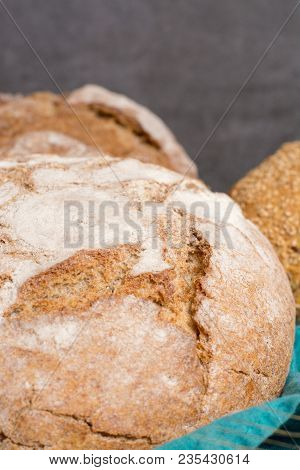Farmers Homemade Organic Wheat, Barley And Rye Bread In Assortment