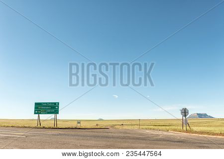 Tweespruit, South Africa - March 12, 2018: A Directional Road Sign At The Junction Between The N8-ro