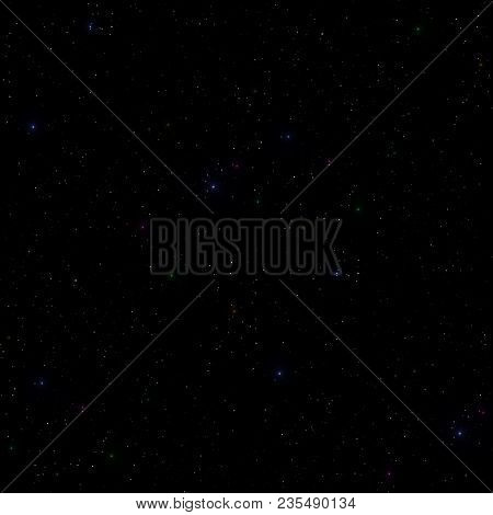 Space Stars Cluster. Seamless Background. 2d Illustration, Background Texture For 2d Games