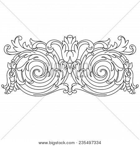 Black vintage ornament, baroque ornament, scroll ornament, engraving ornament, border ornament, floral ornament, retro pattern, antique pattern, style acanthus pattern, foliage pattern, swirl pattern decorative pattern, filigree pattern. vector
