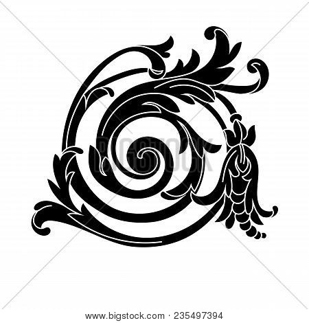 Black vintage ornament, baroque ornament, scroll ornament, engraving ornament, border ornament, floral ornament, retro pattern, antique pattern, style acanthus pattern, foliage pattern, swirl pattern decorative pattern, filigree pattern. vector