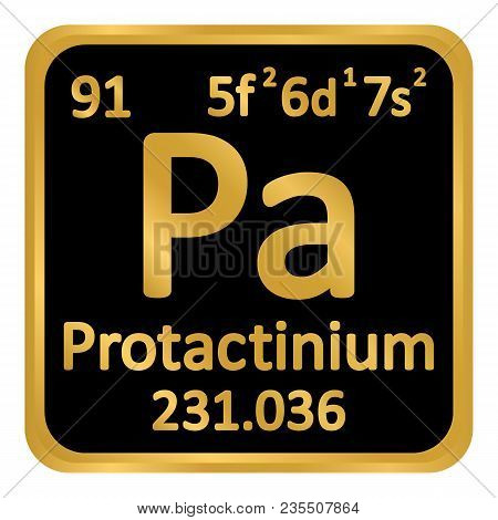 Periodic Table Element Protactinium Icon On White Background. Vector Illustration.