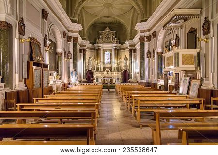 Tropea, Italy - September 06, 2016: View Of Empty Interior Of Church Of San Michele In Tropea, Small