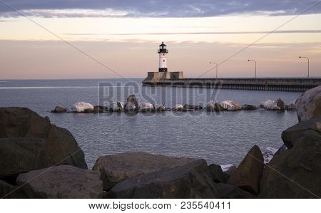 Duluth Harbor North Breakwater Lighthouse, Shipping Channel
Sunset At The North Shore Of Lake Superi