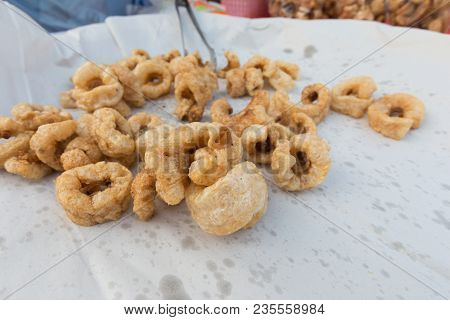 Fried Pork Rince Or Pork Snack With (food Is Famous On Northern Thai)