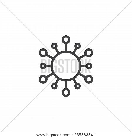 Sun Star Outline Icon. Linear Style Sign For Mobile Concept And Web Design. Hub And Spoke Line Vecto