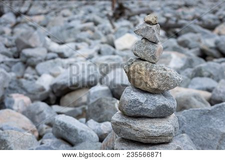 Pyramid Of Stones After The Mudflow, Buryatia