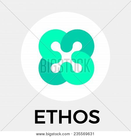 Ethos Vector Logo. The People-powered Blockchain Platform And Crypto Currency