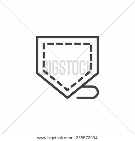 Jeans Pocket Outline Icon. Linear Style Sign For Mobile Concept And Web Design. Sew A Pocket Simple 