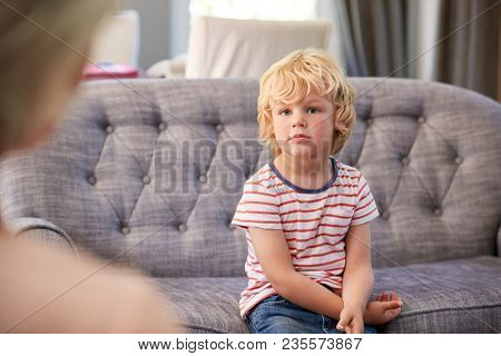 Young boy having therapy with a child psychologist
