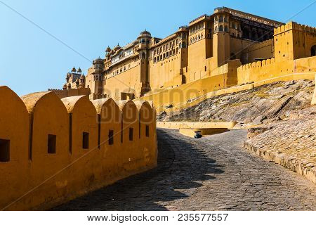 Amer Fort. The Fortified Residence Of Raja Man Singha.in Northern Suburb Of Jaipur, On The Crest Of 