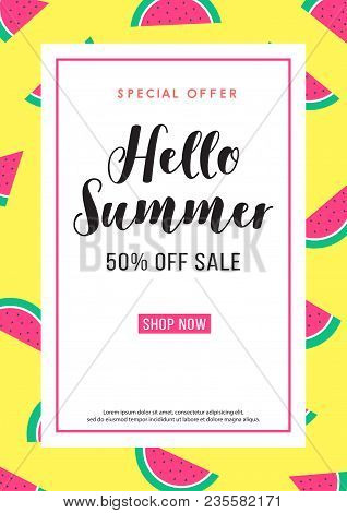 Hello Summer Special Offer Sale Watermelon Poster