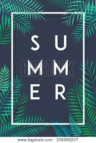 Summer Poster Tropical Leaf Design Template Trend