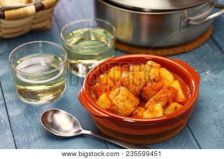 marmitako, tuna and potatoes stew,  spanish basque cuisine
