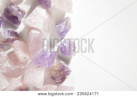 Amethyst And Pink Quartz Gems