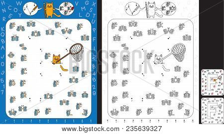 Preschool Worksheet For Practicing Fine Motor Skills And Recognising Numbers And Letters - Connect T