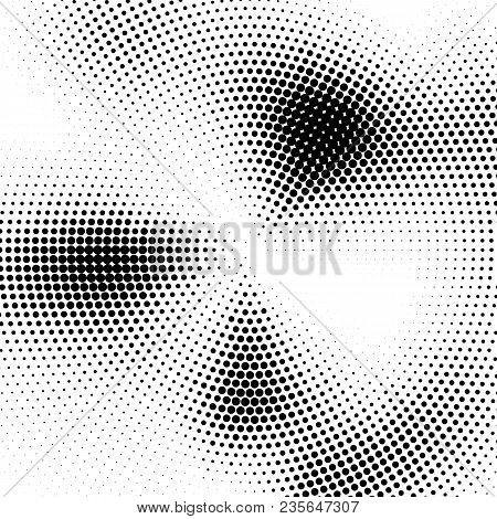 Abstract Halftone Texture. Vector Black And White Background
