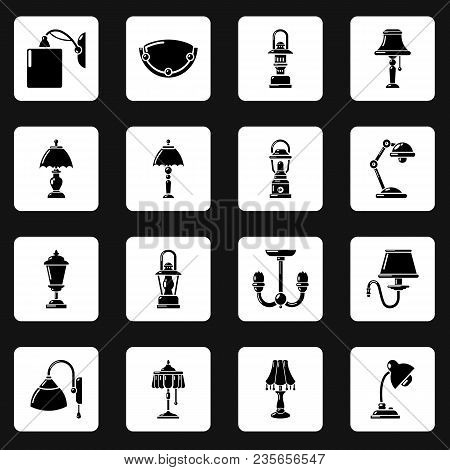 Lamp Icons Set. Simple Illustration Of 16 Lamp Vector Icons For Web