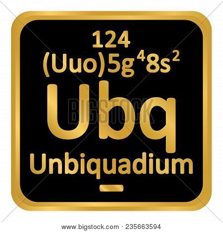 Periodic Table Element Unbinilium Icon On White Background. Vector Illustration.