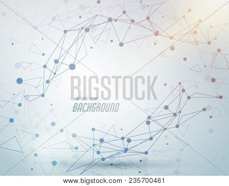 Wireframe Vector Sphere. Digital Abstract Background. Connection With Lines And Dots. Hi Tech Techno