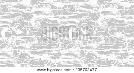 Seamless Gray Grunge Background.  Seamless Pattern. Abstract Vector Texture. Layer For Creating Text