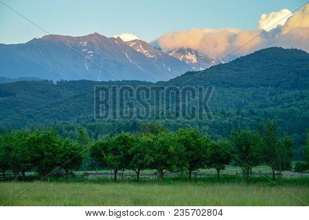 A Picturesque View To A Mountain Area With Some Greeness.