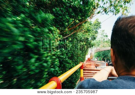 Tourist On Open Top Sightseeing Bus Hop On Hop Off In Palma De Mallorca Explore City