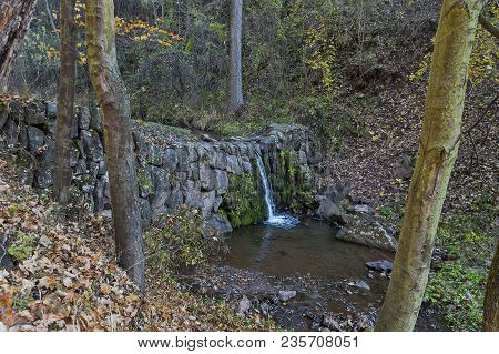 Part Of  Waterfall Cascade Of River Lokorska Near Village  Lokorsko, Sofia, Bulgaria