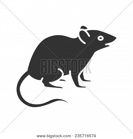 Mouse Glyph Icon. Rat. Silhouette Symbol. Negative Space. Vector Isolated Illustration