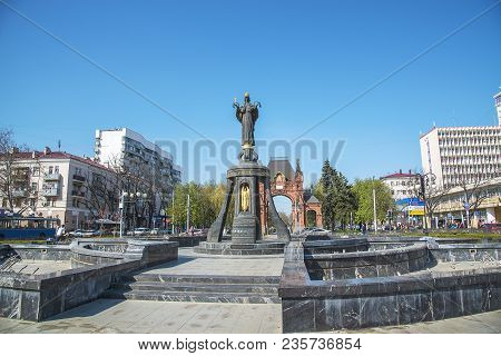 Monument To St. Catherine The Great Martyr In The City Of Krasnodar On Krasnaya Street,