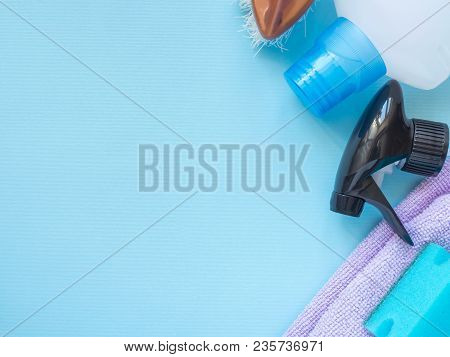 Housework, Housekeeping And Household Concept - Cleaning Stuff.