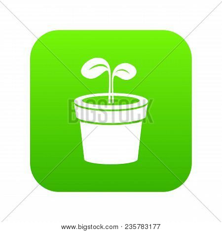Plant Icon Green Vector Isolated On White Background