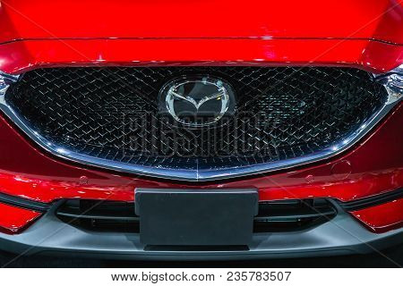 Bangkok, Thailand 1 April, 2018:  New Mazda Cx5 On Display With Logo At Thailand International Motor