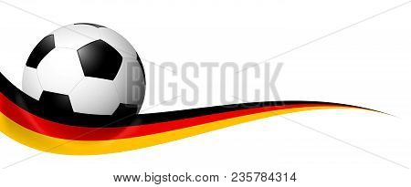 Soccer Ball Behind German Banner