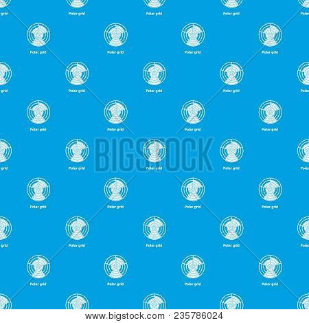 Polar Grid Pattern Vector Seamless Blue Repeat For Any Use