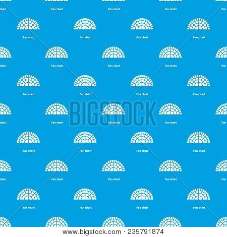 Fan Chart Pattern Vector Seamless Blue Repeat For Any Use