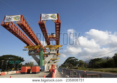 Nakorn Ratchasima Thailand - December24,2017 : Construction Site Of New Motorway Route From Bangkok 